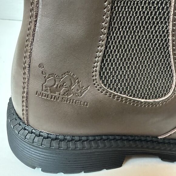 NolinShield Mens 8.5 Brown Leather Chelsea Boots Slip Resistant Ankle EU 42 - Picture 6 of 11
